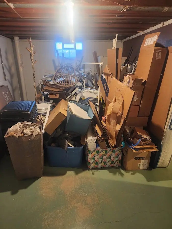 Roll-off dumpster container at job site for 4 Yard Dumpster Rental in Chester